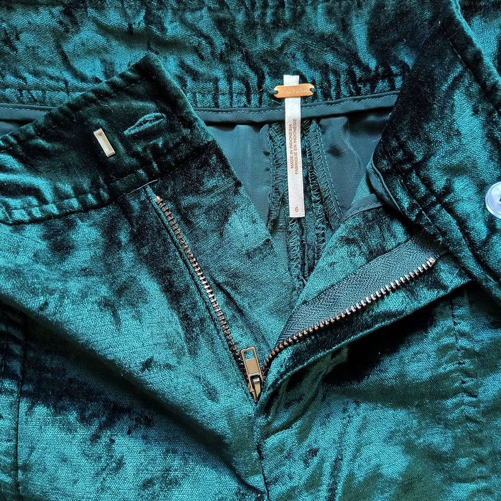 FP Velvet "Walk With You" Wide-Leg Trousers in Jade π - Picture 4 of 8